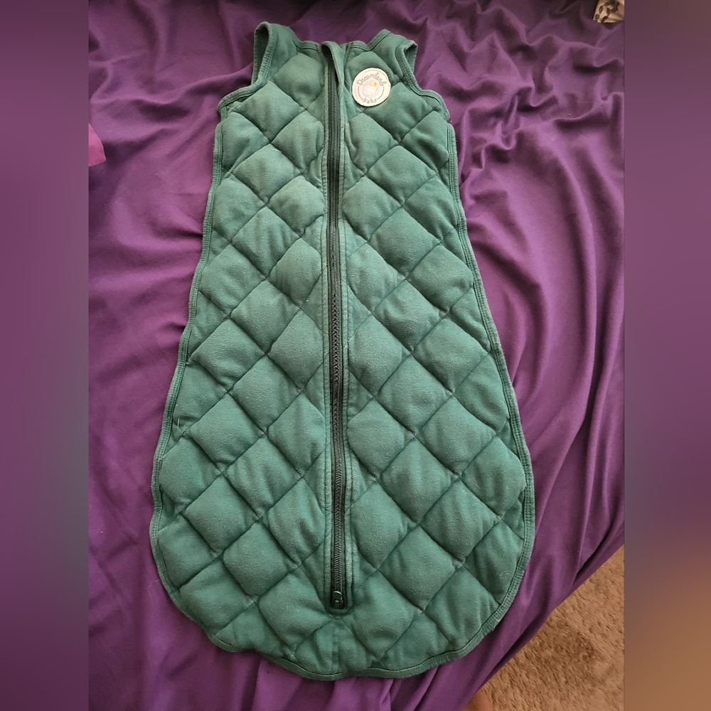 Green Quilted Puffer Vest with Insulated Padding